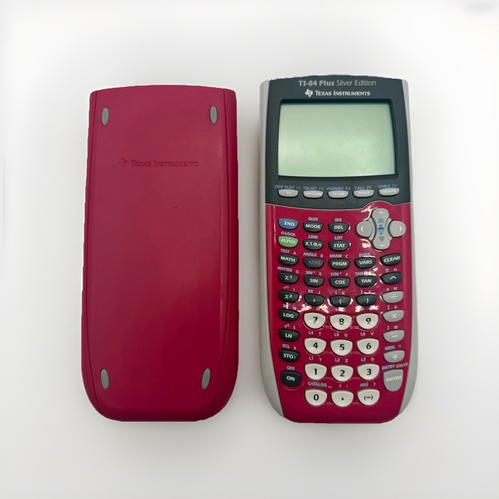 Texas Instruments TI-84 Plus Silver Edition Calculator in Red and Silver